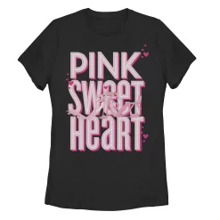 Juniors' The Pink Panther Valentine's Day Pink Sweet Heart Tee