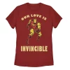 Juniors' Marvel Invincible Love Valentines Day Tee -Cotton Sales Store 4863795