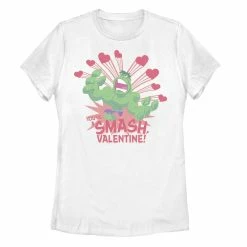 Juniors' Marvel Hulk "You're A Smash" Valentine's Day Tee