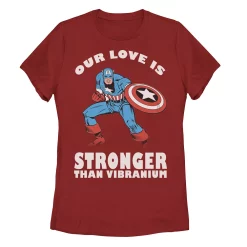Juniors' Marvel Strong Love Valentine's Day Tee