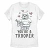 Juniors' Star Wars You're A Trooper Floating Hearts Tee -Cotton Sales Store 4868019 White