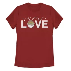 Juniors' Star Wars The Mandalorian The Child Love Valentine's Day Tee