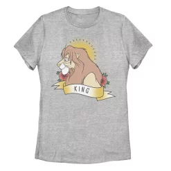 Juniors' Disney Lion King Simba King Tattoo Yellow Tee -Cotton Sales Store 4880731 Athletic Heather