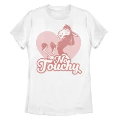 Juniors' Disney Emperor's New Groove Kuzco No Touchy Tee -Cotton Sales Store 4880755 White