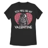 Juniors' Star Wars You Will Be My Valentine Darth Vader Tee -Cotton Sales Store 4943787 Black