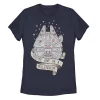 Juniors' Star Wars Millennium Falcon One In A Millennium Tee -Cotton Sales Store 4943801 Navy