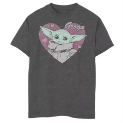 Boys 8-20 Star Wars: The Mandalorian Grogu Pink Hearts Valentine's Day Graphic Tee