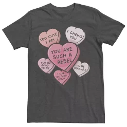 Big & Tall Star Wars Valentines Candy Heart Quotes Tee