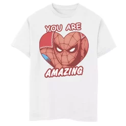 Boys 8-20 Marvel Spider Man Amazing Heart Comic Graphic Tee