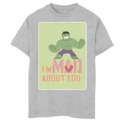 Boys 8-20 Marvel Hulk I'm Mad For You Valentine Card Graphic Tee