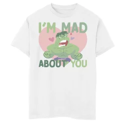 Boys 8-20 Marvel Hulk I'm Mad About You Valentine Card Graphic Tee