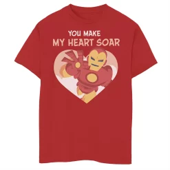 Boys 8-20 Marvel Iron Man You Make My Heart Soar Valentine Card Graphic Tee