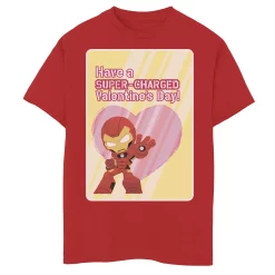 Boys 8-20 Marvel Iron Man Have A Super-Charged Day Valentine Card Graphic Tee