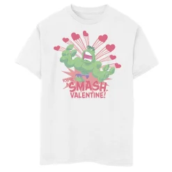 Boys 8-20 Marvel Hulk You're A Smash Valentine Text Graphic Tee