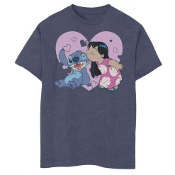 Disney's Lilo & Stitch Boys 8-20 Valentine's Day Lilo Kiss Graphic Tee