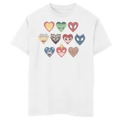 Boys 8-20 Marvel Group Shot Heart Shaped Characters Graphic Tee