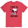 Men's Peanuts Snoopy Valentine's Day Love Tee -Cotton Sales Store 5033213