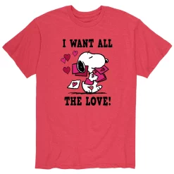Men's Peanuts Snoopy Valentine's Day Love Tee