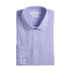 Men's Haggar Slim-Fit Premium Comfort Spread-Collar Dress Shirt -Cotton Sales Store 5061175 Blue Pink Plaid