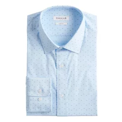 Men's Haggar Slim-Fit Premium Comfort Spread-Collar Dress Shirt -Cotton Sales Store 5061175 Blue Triangle Dot