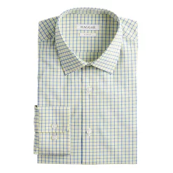Men's Haggar Slim-Fit Premium Comfort Spread-Collar Dress Shirt -Cotton Sales Store 5061175 Yellow Blue Plaid