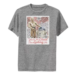Boys 8-20 Star Wars R2-D2 C-3PO Droid I'm Looking For Valentine's Day Performance Graphic Tee