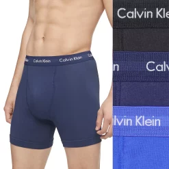 Men's Calvin Klein 3-pack Cotton Stretch Boxer Briefs 22 Men's Calvin Klein 3-pack Cotton Stretch Boxer Briefs -Cotton Sales Store 5092182 Black Blue Cobalt