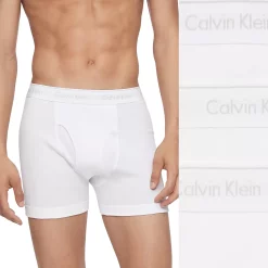 Men's Calvin Klein 3-Pack Cotton Classics Boxer Briefs -Cotton Sales Store 5094301 White