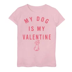 Girls 7-16 Disney 101 Dalmatians Valentine's My Dog Is My Valentine Graphic Tee