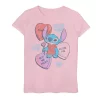 Girls 7-16 Disney Lilo & Stitch Valentine's Day Stitch Candy Hearts Graphic Tee -Cotton Sales Store 5174477