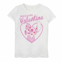 Girls 7-16 Disney Lilo & Stitch Valentine's Day Stitch Is My Valentine Graphic Tee