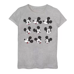 Girls 7-16 Disney Mickey And Friends Mickey Mouse Faces Grid Graphic Tee -Cotton Sales Store 5174489 Athletic Heather