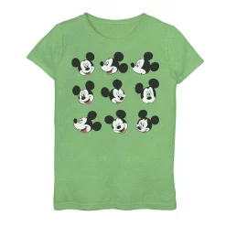 Girls 7-16 Disney Mickey And Friends Mickey Mouse Faces Grid Graphic Tee -Cotton Sales Store 5174489 Green Apple