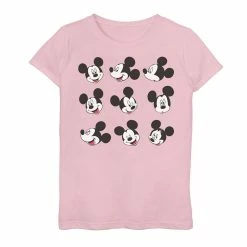 Girls 7-16 Disney Mickey And Friends Mickey Mouse Faces Grid Graphic Tee -Cotton Sales Store 5174489 Pink