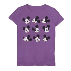Girls 7-16 Disney Mickey And Friends Mickey Mouse Faces Grid Graphic Tee -Cotton Sales Store 5174489 Purple Berry