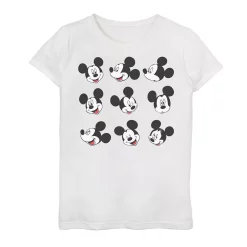 Girls 7-16 Disney Mickey And Friends Mickey Mouse Faces Grid Graphic Tee -Cotton Sales Store 5174489 White