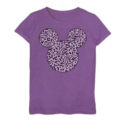 Girls 7-16 Disney Mickey And Friends Mickey Tiger Cheetah Mashup Fill Graphic Tee