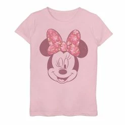 Girls 7-16 Disney Mickey And Friends Minnie Floral Bow Portrait Graphic Tee