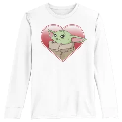 Boys 8-20 Star Wars The Mandalorian The Child Valentine Heart Portrait Long Sleeve Graphic Tee