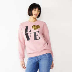 Women's Celebrate Togehter™ Fleece Love Graphic Sweatshirt -Cotton Sales Store 5234789 Love