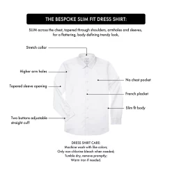 Men's Bespoke Slim-Fit Dress Shirt, Pocket Square & Tie Set -Cotton Sales Store 5235026 ALT2