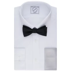 Men's Bespoke Slim-Fit Dress Shirt, Pocket Square & Tie Set -Cotton Sales Store 5235026 White Bowtie