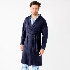 Men's Sonoma Goods For Life® 47" Waffle Robe -Cotton Sales Store 5265163 Navy