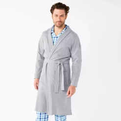 Men's Sonoma Goods For Life® 47" Waffle Robe -Cotton Sales Store 5265163 Stone Heather