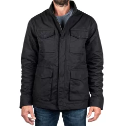 Men's Sonoma Goods For Life® Fleece-Lined Canvas Jacket -Cotton Sales Store 5470842 Black