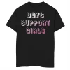 Boys 8-20 Boys Support Girls Text Tee 2 Boys 8-20 Boys Support Girls Text Tee -Cotton Sales Store 5532489