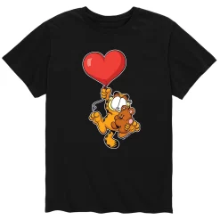 Men's Garfield Heart Balloon Tee -Cotton Sales Store 5545023 Black