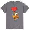 Men's Garfield Heart Balloon Tee -Cotton Sales Store 5545023 Charcoal