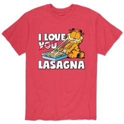 Men's Garfield I Love Lasagna Tee -Cotton Sales Store 5545024 Red