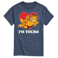 Men's Garfield I'm Yours Tee -Cotton Sales Store 5545027 Heather Blue